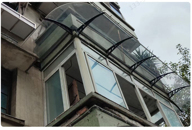 铝合金雨棚 窗户阳台门头屋檐遮阳挡雨蓬 旧城改造耐力板雨篷 - 宝星
